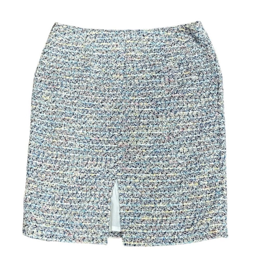 Tahari Multi Color Textured Lined Midi Skirt - image 4
